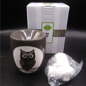 Scentsy Owl Night Light Wax Melt Warmer Plug-In Halloween Gothic Brown White NEW